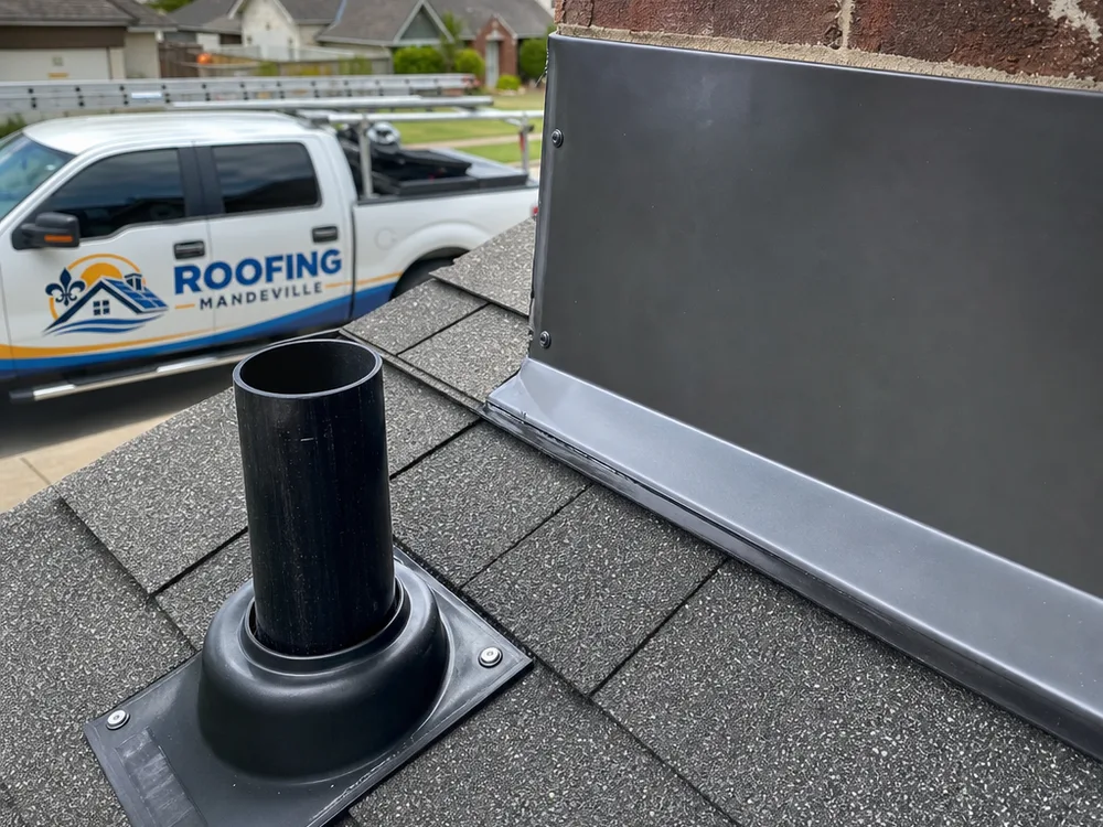 Proper wall-transition flashing and plumbing vent boot integrated with asphalt shingles